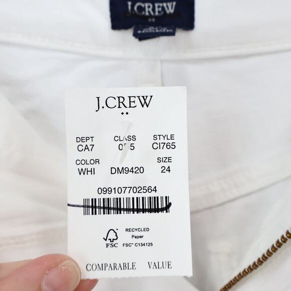 J.Crew Factory White Drapey Denim Trouser Size 24 NWT - Picture 4 of 7